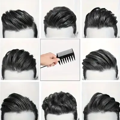 Peigne à cheveux 3 voies Akyol® | coiffures | Peigne | Pour tous les cheveux | Peigne 3 en 1 | Noir