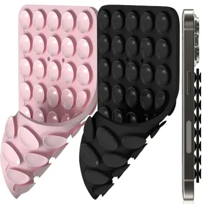 Support Téléphone XL à Double Ventouse – Silicone Antidérapant, Amovible