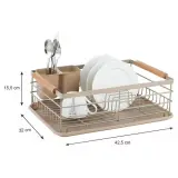 Égouttoir à vaisselle compacte avec bac d’égouttage et porte-couverts – مجفف أواني في المطبخ
