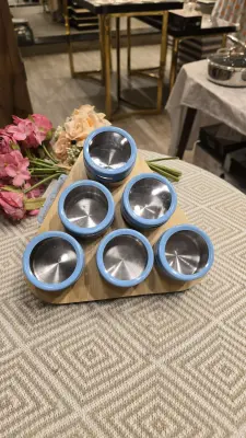 🧂 ENSEMBLE DE BOCAUX HERMÉTIQUES TRANSPORTABLES - 3 PIÈCES BLEU CIEL