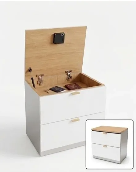 طاولة سرير ذكية مع درج مخفي بتقنية NFC