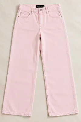 Jean Femme Bershka Rose Pâle Coupe Large – Taille 44
