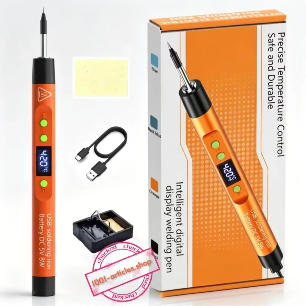 Fer à souder électrique portable, écran LED, Température réglable, USB Type C.