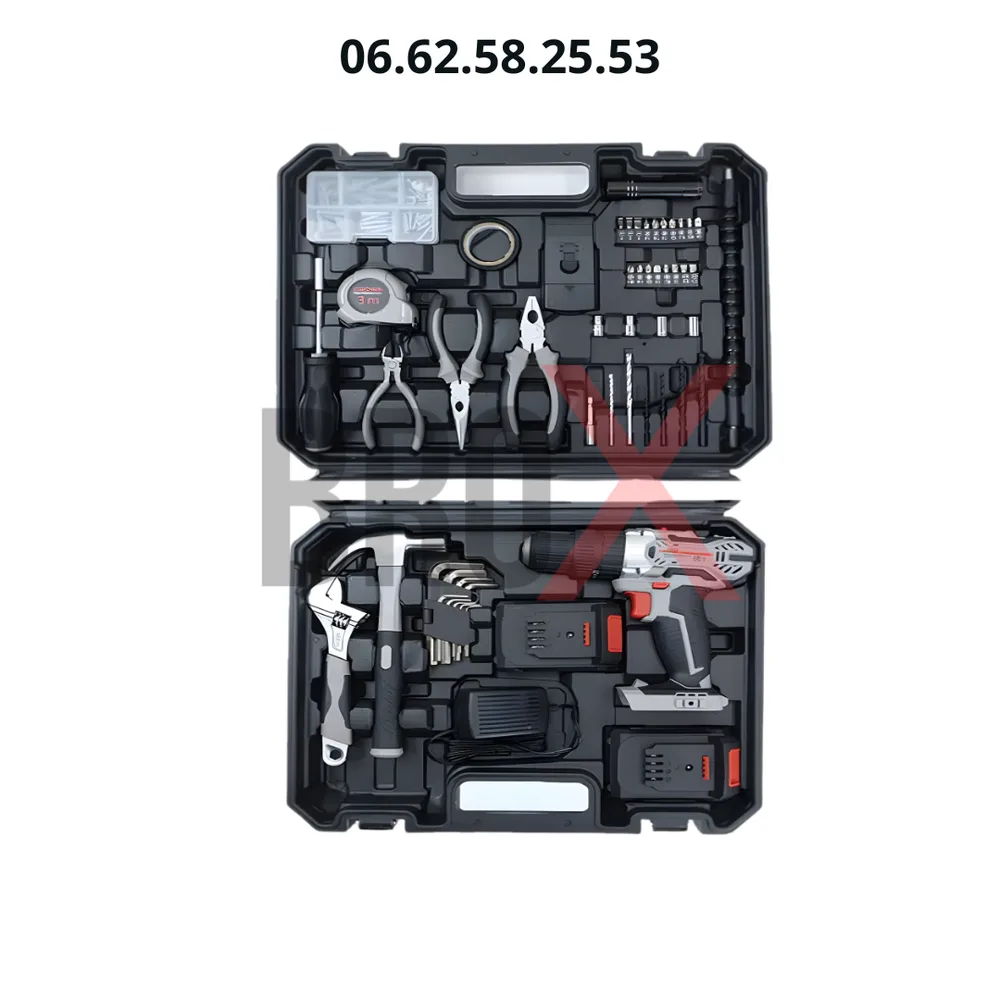 Back to products Visseuse Perceuse à Percussion Sans Fil 2 Batteries 20v 2Ah avec Kit d’outils et d’accessoires50 Pcs CROWN CT21102H-2-(50) EK
