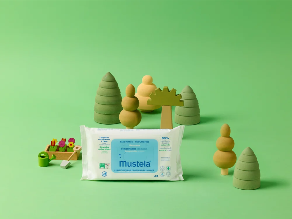 Lingettes nettoyantes à l'eau compostables