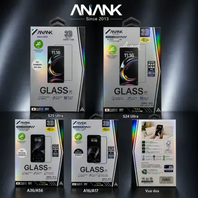 واقي الشاشة  ANANK 3D Glass Pro 9H  لهواتف  سامسونج  S25 Ultra / S24 Ultra / A16 /A17 / A36 / A56