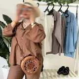 Ensemble SABAYA qualité supérieure en MARRON