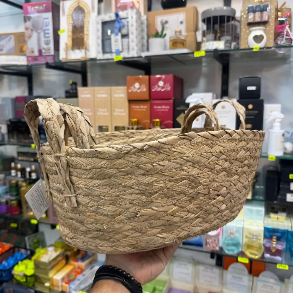 Panier trois pièces raphia