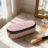 🌸 Trousse Ovale en Tweed Multicolore