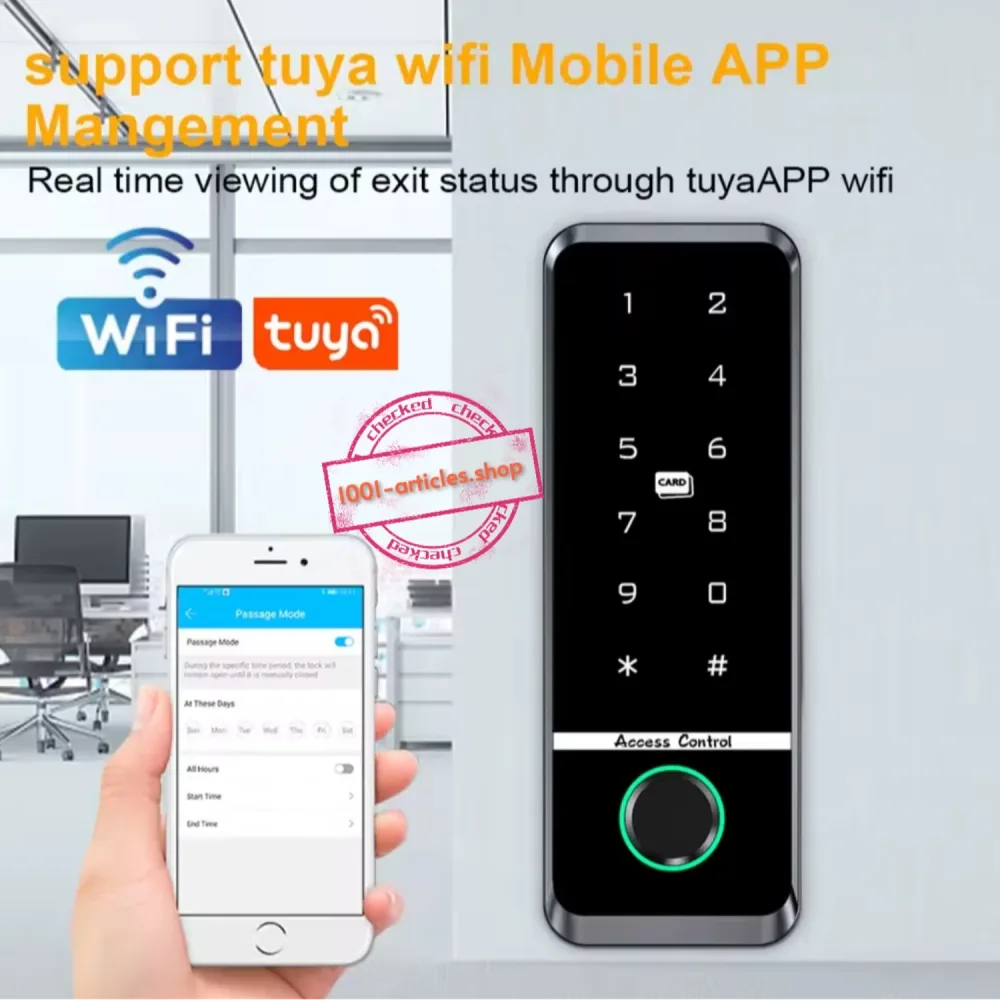 Clavier / Panneau de control d'accès - empreinte digitale - RFID - WiFi Tuya Smart.