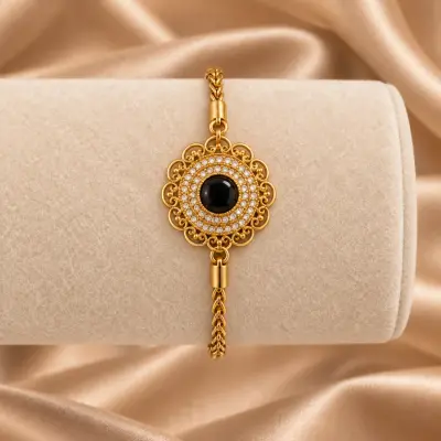 Bracelet médaillon noir