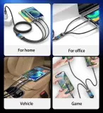 Câble 3-en-1 Charge Rapide avec Affichage LED – Type-C, Lightning & Micro USB
