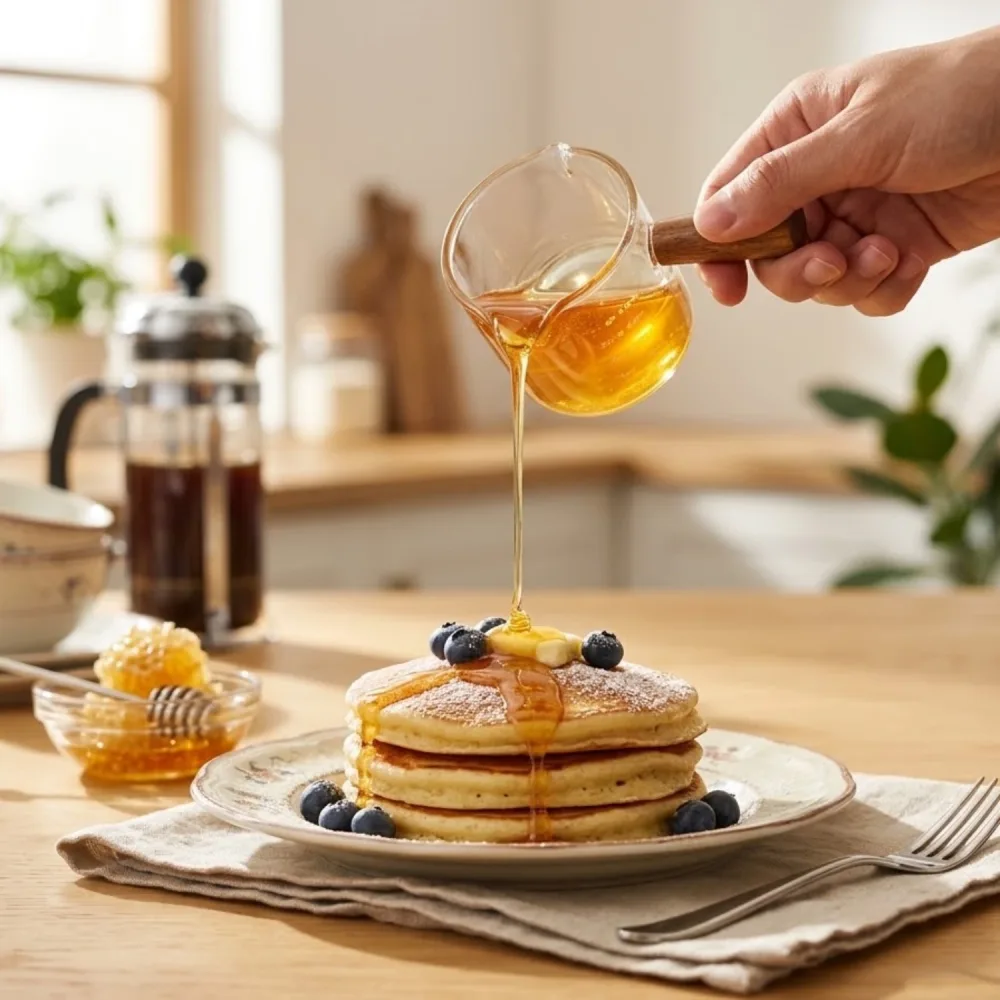 verre doseur à espresso gradué avec manche en bois
