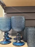 COLLECTION DE VERRES TEXTURÉS PERLÉS - BLEU GRIS
