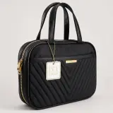 👜 Trousse de Toilette Structurée Noire à Poignées
