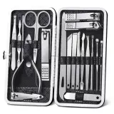 Ensemble de pédicure coupe-ongles 16 pièces avec ciseaux pince à épiler outils de manucure professionnels