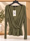 Haut Femme Bik Bok TL Peppa Vert Kaki Cache-Cœur – Taille XS