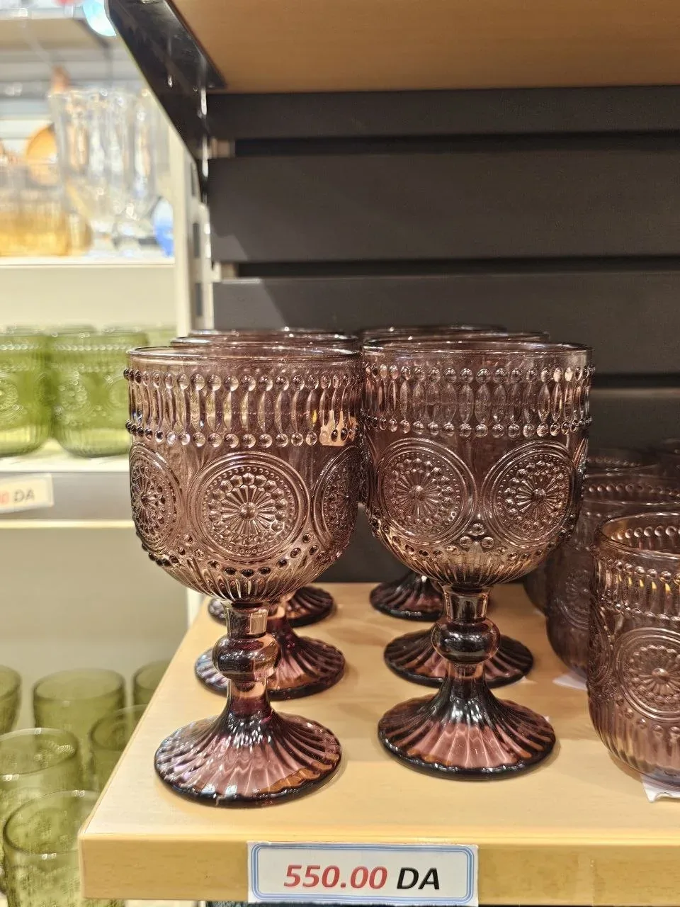 COLLECTION DE VERRES DÉCORÉS -ROSE POUDRE