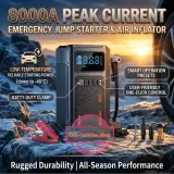 Kit de démarrage de voiture et Compresseur d'air numérique - JKUOO - 180 PSI