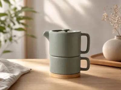 🍵 Théière Solitaire en Bambou & Céramique - 40cl