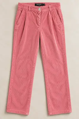 Pantalon Femme Burton of London en Velours Côtelé Rose – Taille 36