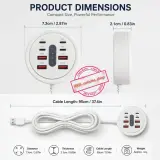 Prise multiport - Hub d'alimentation 08 en 01 - Fast Charge PD 66w et QC 3.0