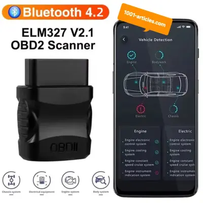 Scanner Voiture OBD2 - ELM327V2.1 - Lecteur de Code et Diagnostique - Bluetooth 4.2.