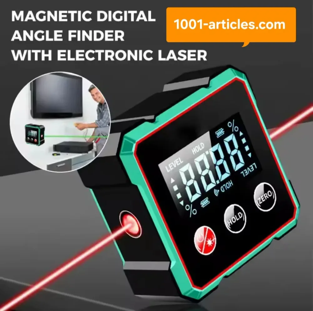 Inclinomètre numérique, Niveau Laser, magnétique, angles et pentes, écran LCD.