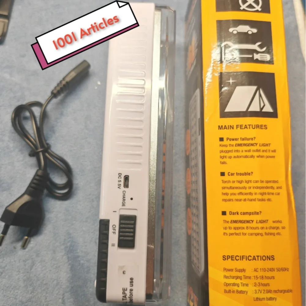 Lampe de secours LED, portable, murale, rechargeable