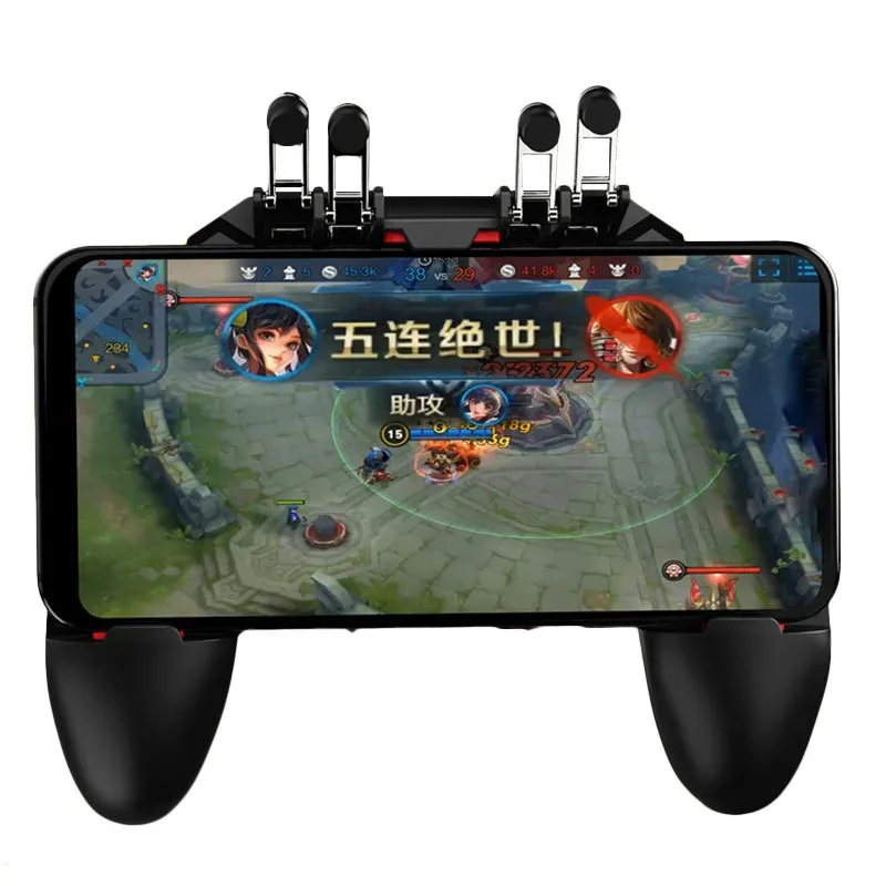 Manette Mobile AK66 – PUBG 6 Doigts, 4 Gâchettes Métalliques, iOS & Android