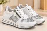 Baskets ARA blanches à détails argentés – Cuir véritable – Pointure 40