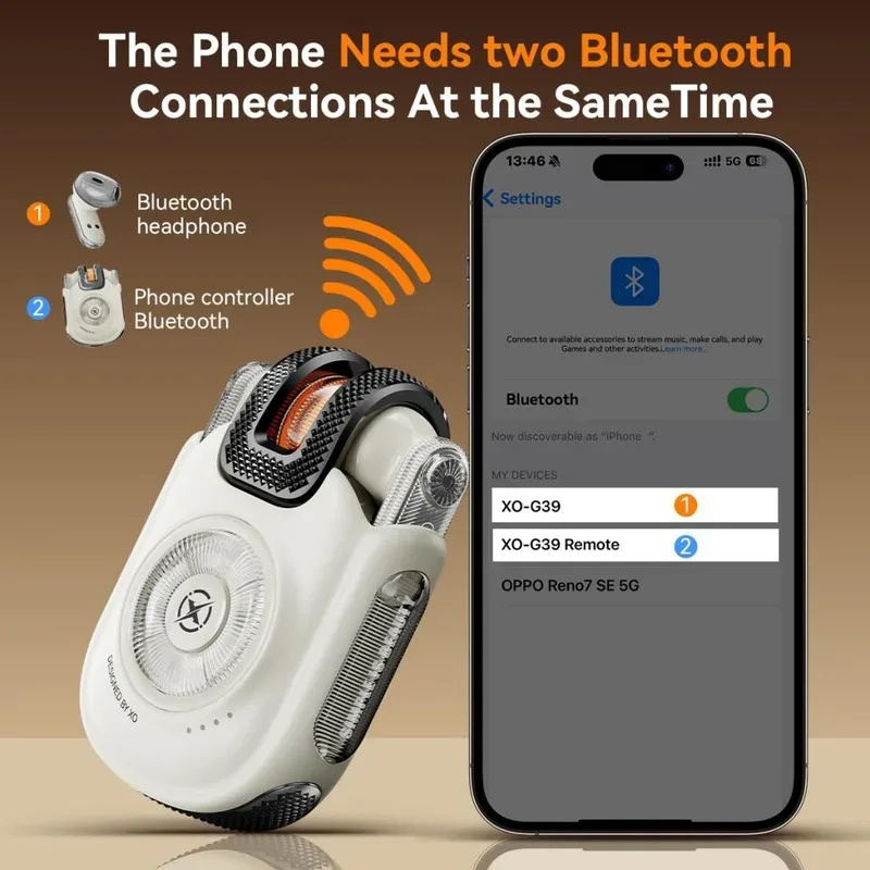 XO G39 TWS – Écouteurs Bluetooth 5.4 avec Boîtier Télécommande, Gaming Mode & IPX5