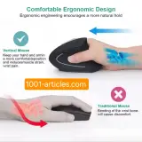 Souris verticale ergonomique sans fil 2.4 GHZ, 06 boutons.
