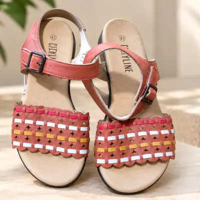 Sandales CITYLINE à brides ajustables et détails multicolores – Femme