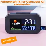 Horloge / Réveil avec Prévisions Météo et Rétroéclairage LED Coloré