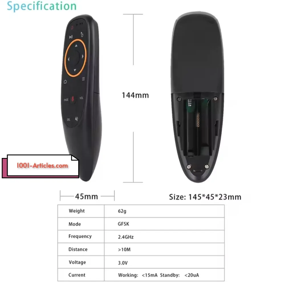 Télécommande G10S vocale, universelle, 2.4G, sans fil, IR Air Mouse