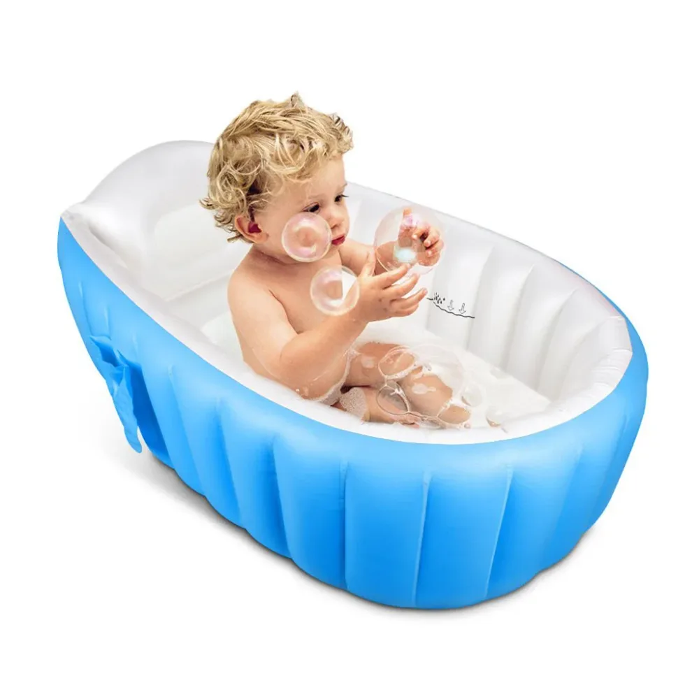 Baignoire gonflable pour bébé antidérapante avec poche latéral – حوض الاستحمام قابل للنفخ للأطفال