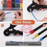 Kit outils de sertissage électrique 164 Pièces de gaine - Pince à sertir HSC8 6-4A