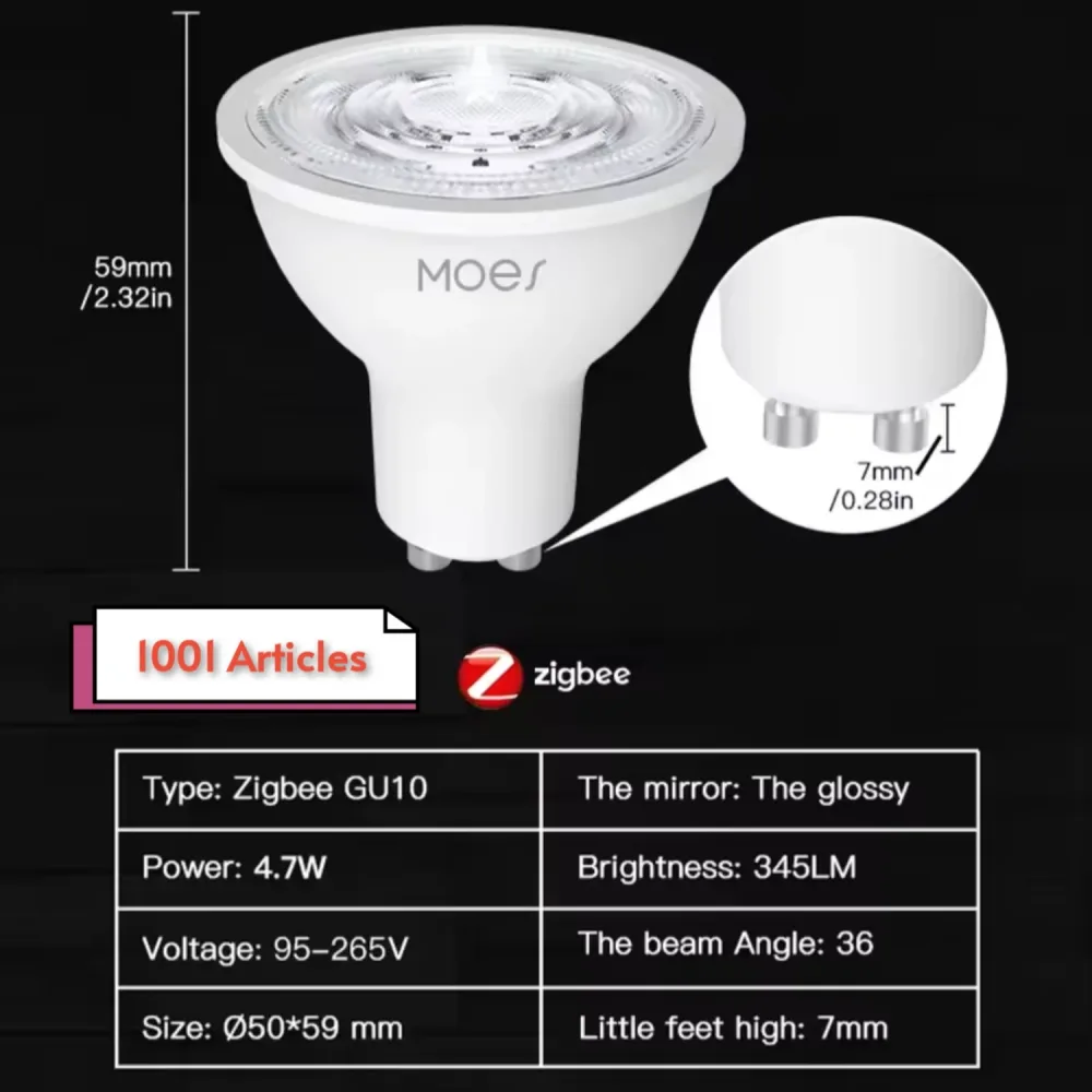 Spot-LED RGB MOES Tuya Zigbee GU10