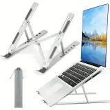 Support PC Portable Métallique Pliable et Réglable 13–17" – Gris