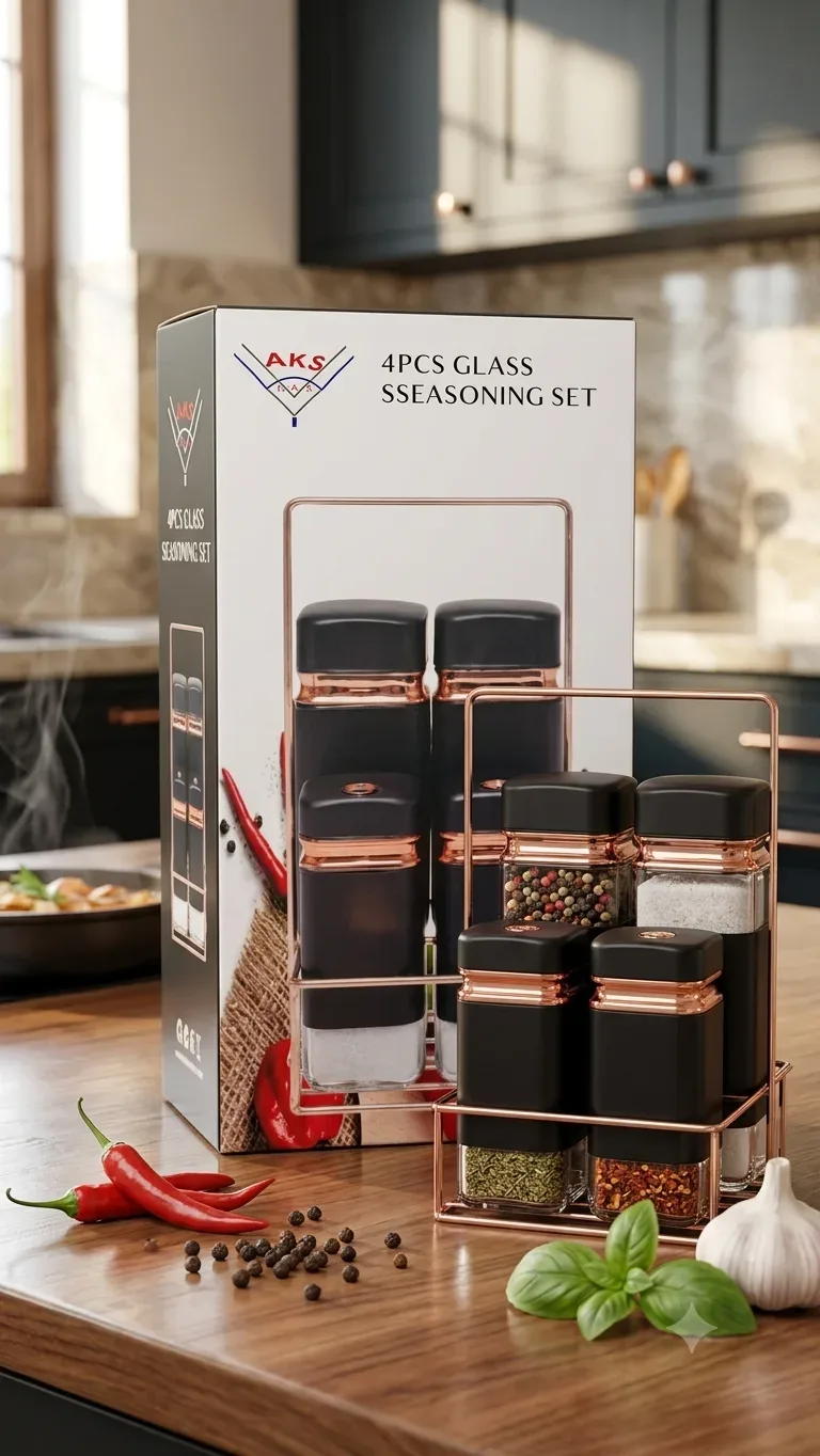 4PCS GLASS SEASONING SET