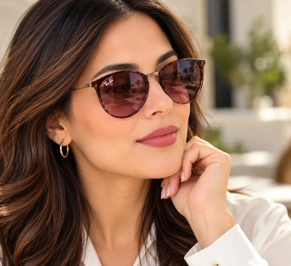 Lunettes de Soleil Ray-Ban Erika Metal RB3539 – Écaille et Verres Rosés