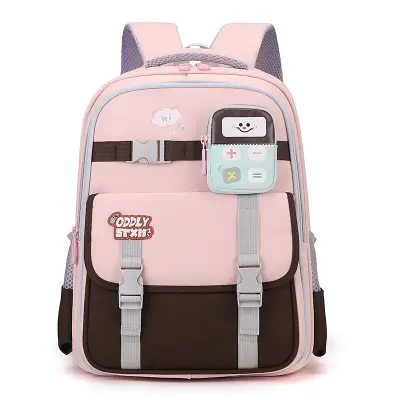 Sac à Dos Scolaire Enfant avec Trousse Motif Calculatrice Tissu Imperméable Rose SACKDS34RS - حقيبة ظهر مدرسية للأطفال