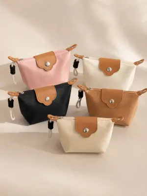 Mini pochette porte-monnaie bicolore,