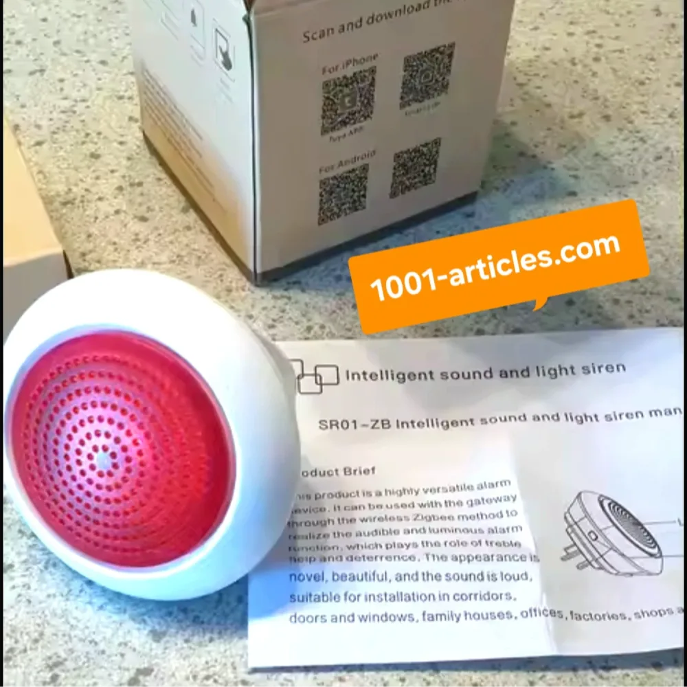 Sirène de sécurité intelligente Meian - Sonore et lumineuse Tuya Smart Zigbee.