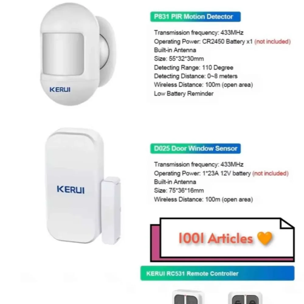 Alarme KERUI W 184 wifi et GSM, Tuya Smart