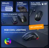 Souris Sans Fil Bi-Modes - Station de Charge Magnétique - RVB Bluetooth 5.2.