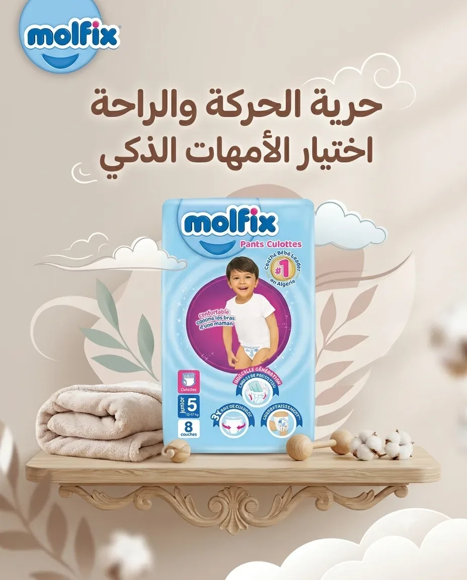 Molfix حفاظة كلوت 5-8