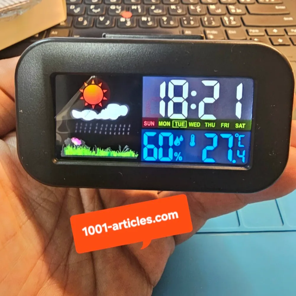 Horloge / Réveil avec Prévisions Météo et Rétroéclairage LED Coloré
