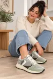 Baskets Femme Zara Vert Sauge & Gris – Style Rétro